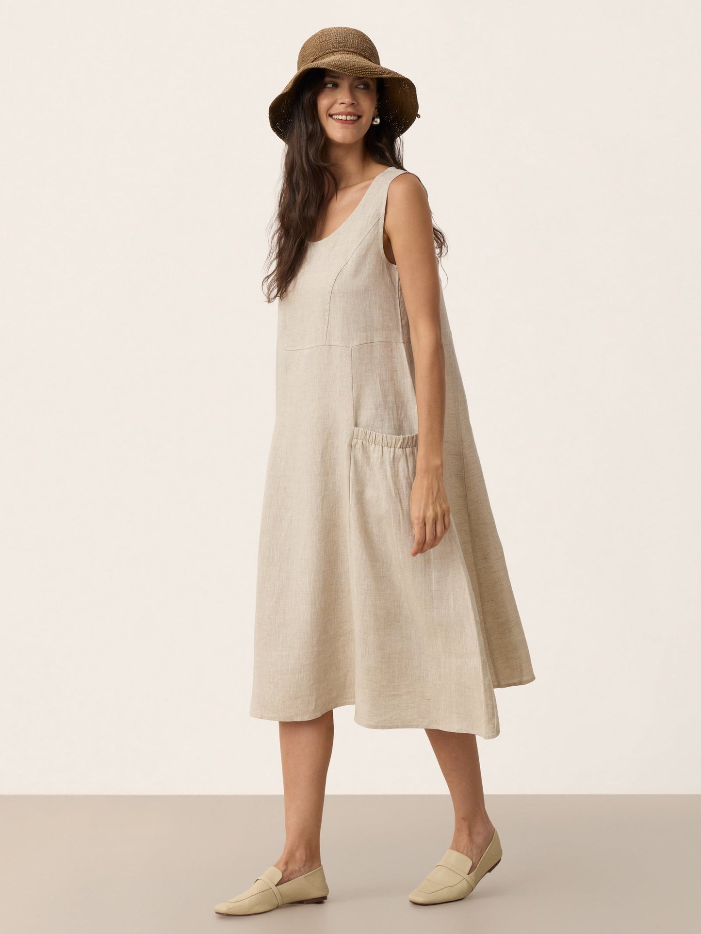 Handwoven Raffia Wide-Brim Sun Hat With Removable Bow LINTICO