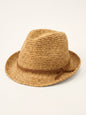 Handwoven Raffia Fedora Sun Hat With Removable Bow LINTICO