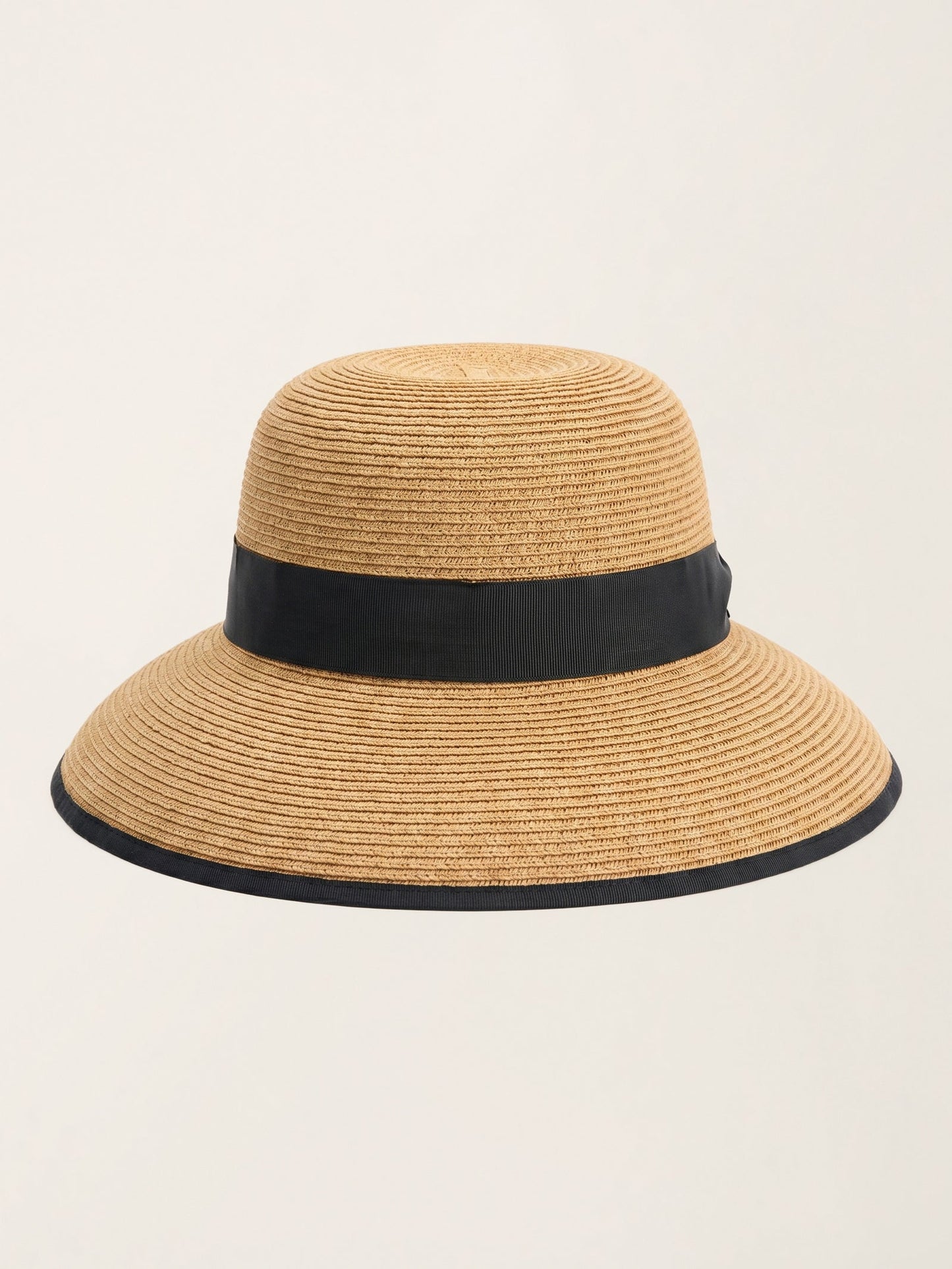 Handwoven Paper Straw Wide-Brim Sun Hat With Bow LINTICO