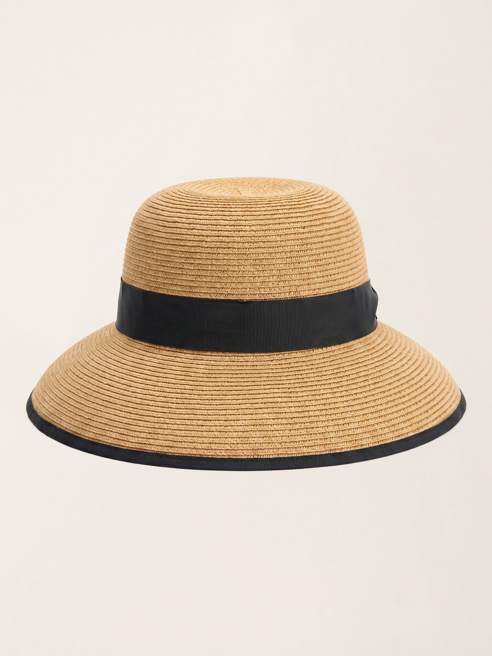 Handwoven Paper Straw Wide-Brim Sun Hat With Bow LINTICO