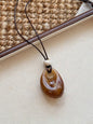 Long Pendant Necklace With Marbled Design LINTICO