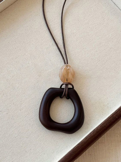 Long Pendant Necklace With Marbled Design LINTICO