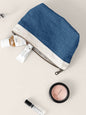 100% Linen Color-Block Zipper Storage Bag