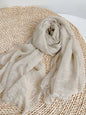 Wool Tencel Solid Ruched Lightweight Scarf