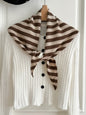 100% Australian Wool Striped Functional Triangle Scarf