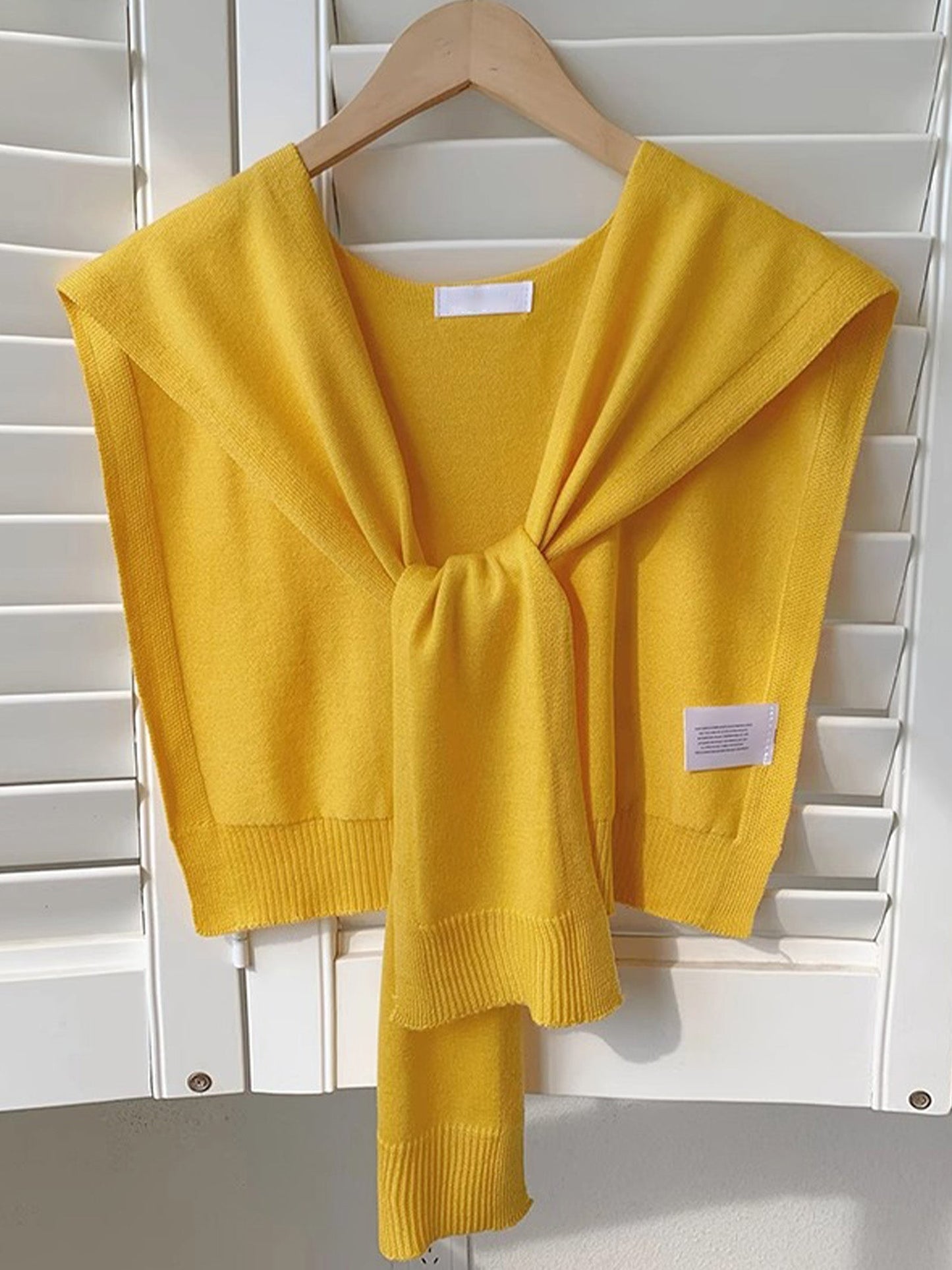 Wool Textured Knit Shawl Scarf LINTICO