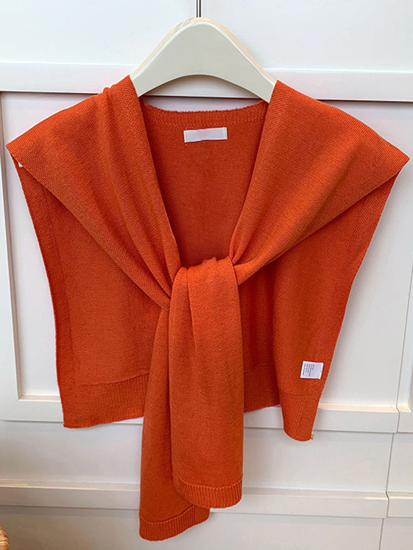Wool Textured Knit Shawl Scarf LINTICO