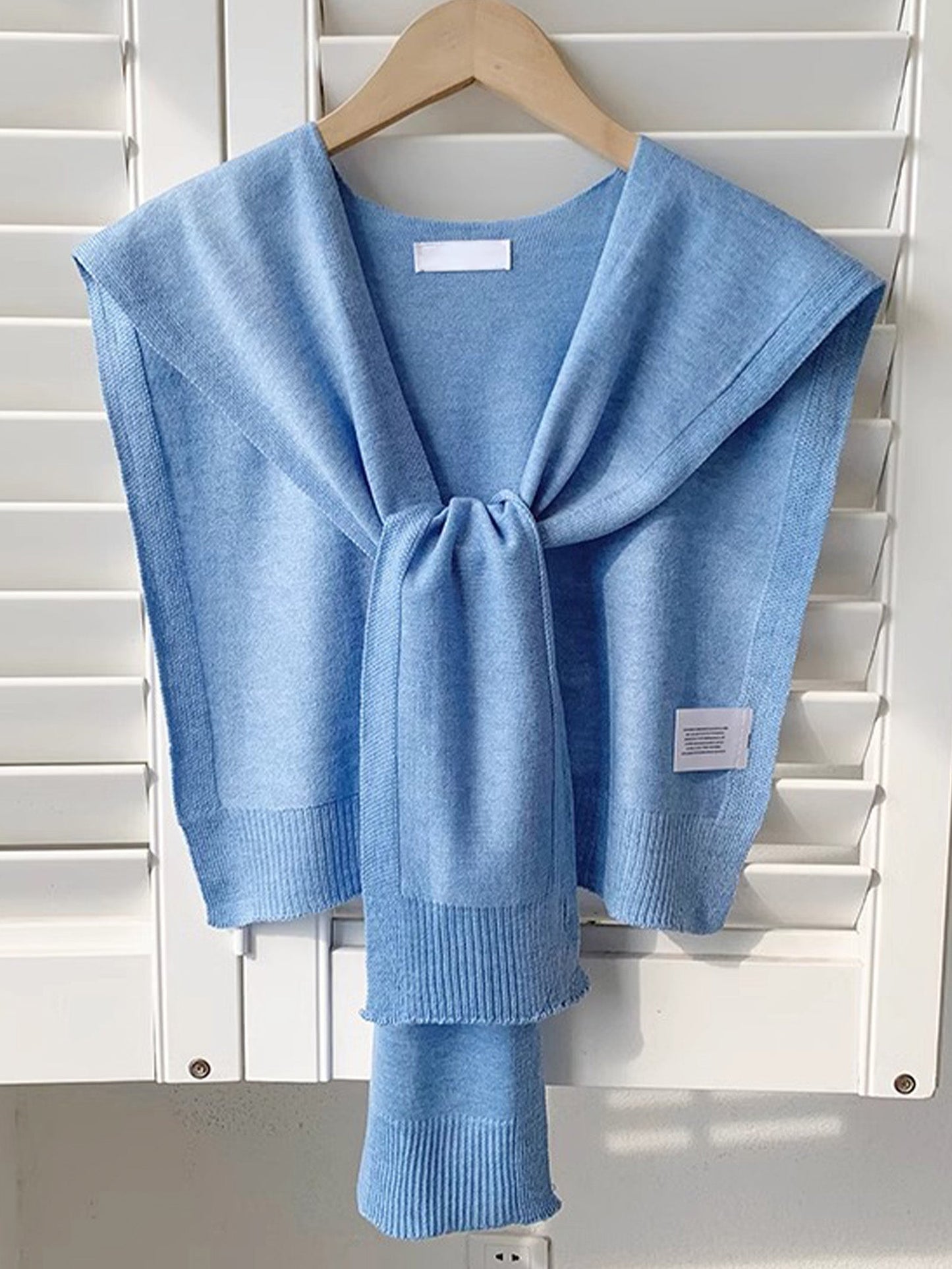 Wool Textured Knit Shawl Scarf LINTICO