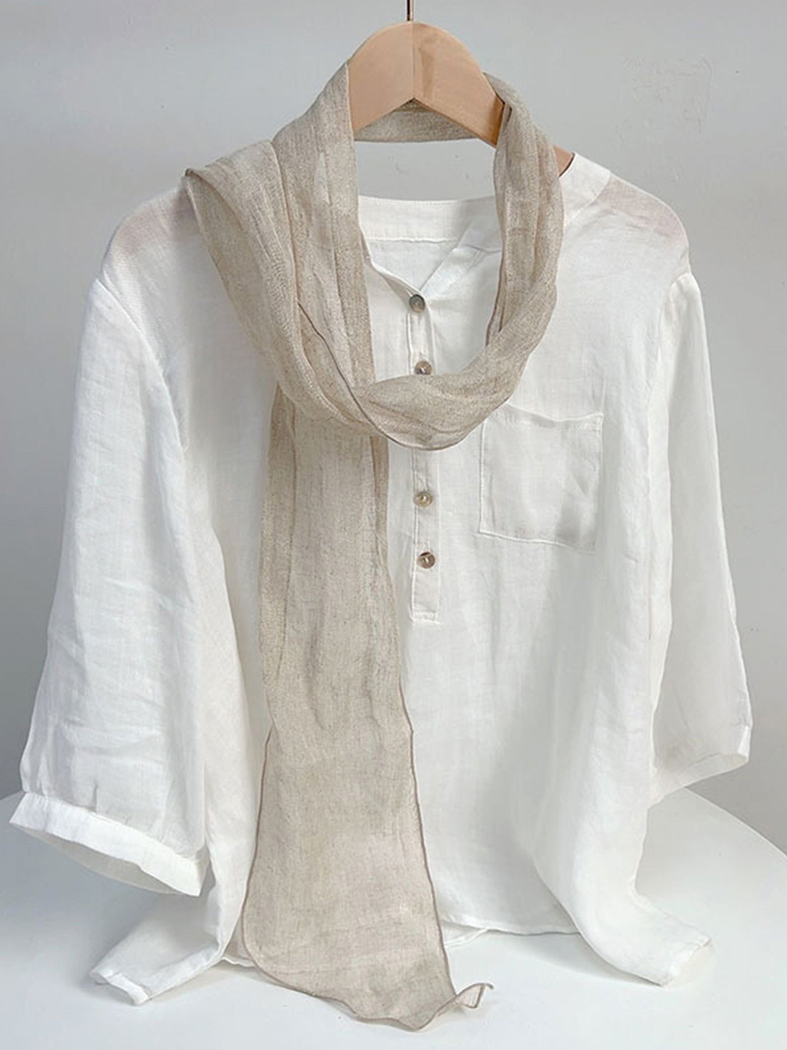 100% Linen Hand-Tie-Dyed Scarf LINTICO