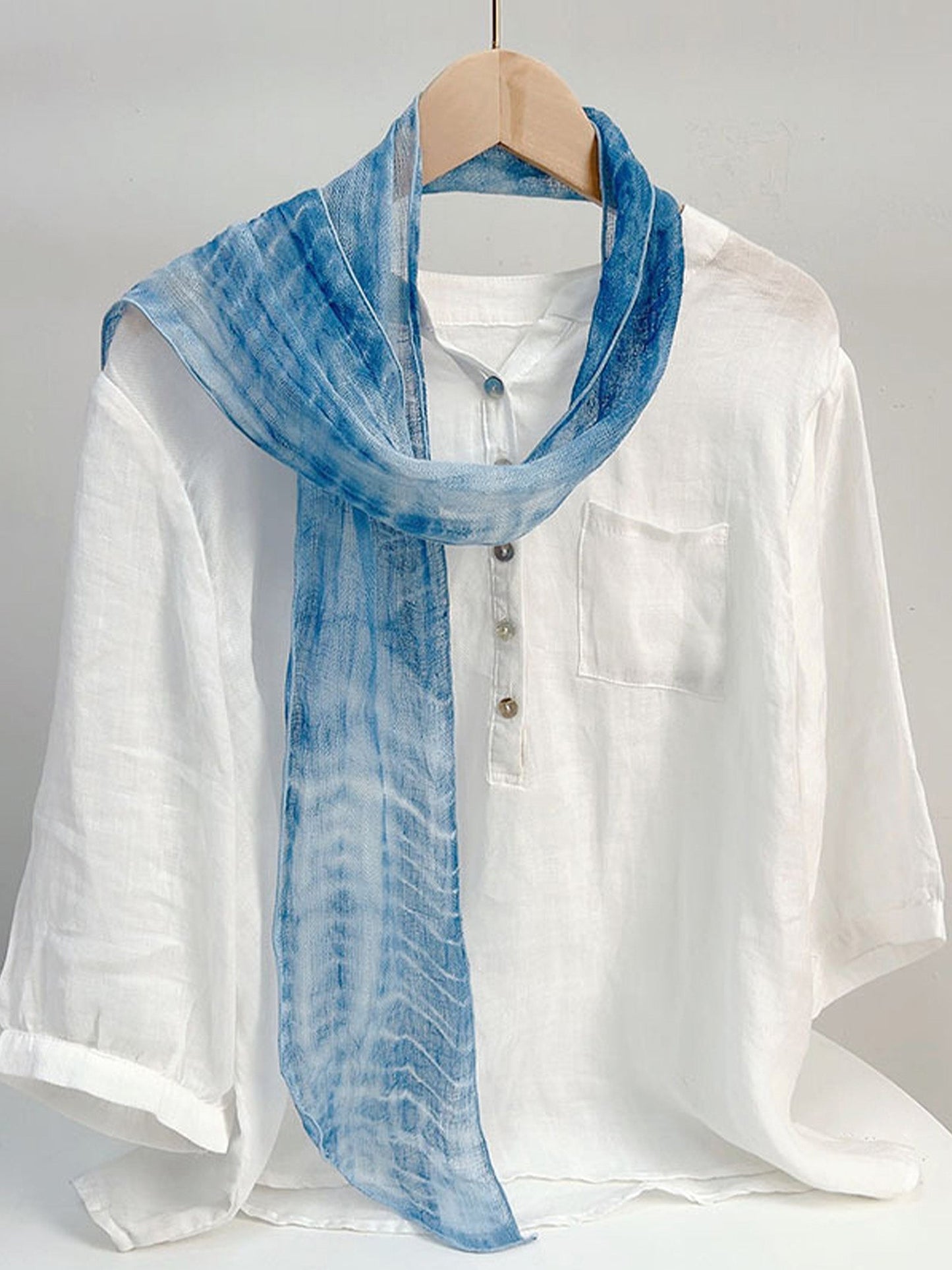 100% Linen Hand-Tie-Dyed Scarf LINTICO