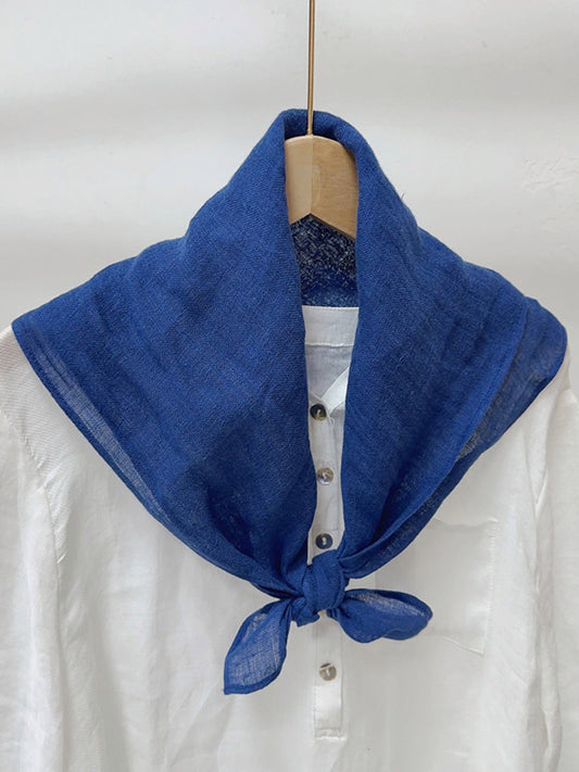 100% Linen Hand-Stitched Square Scarf LINTICO
