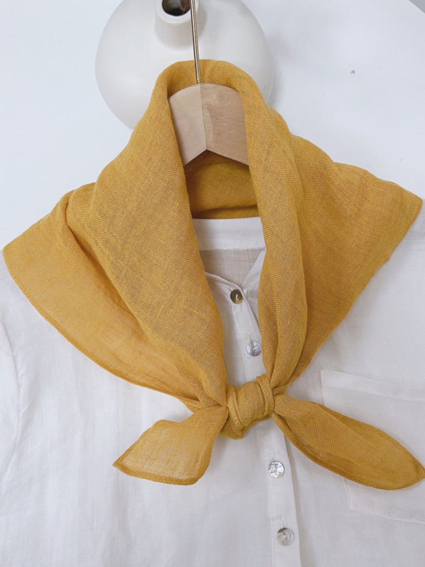 100% Linen Hand-Stitched Square Scarf LINTICO