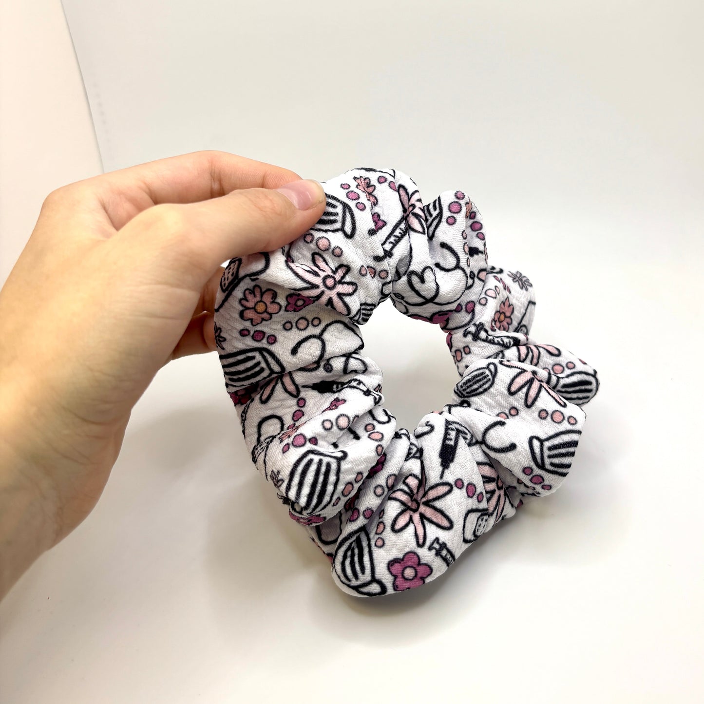 Mini Floral Nurse Healthcare Bullet Scrunchie Enchanted Scrunch