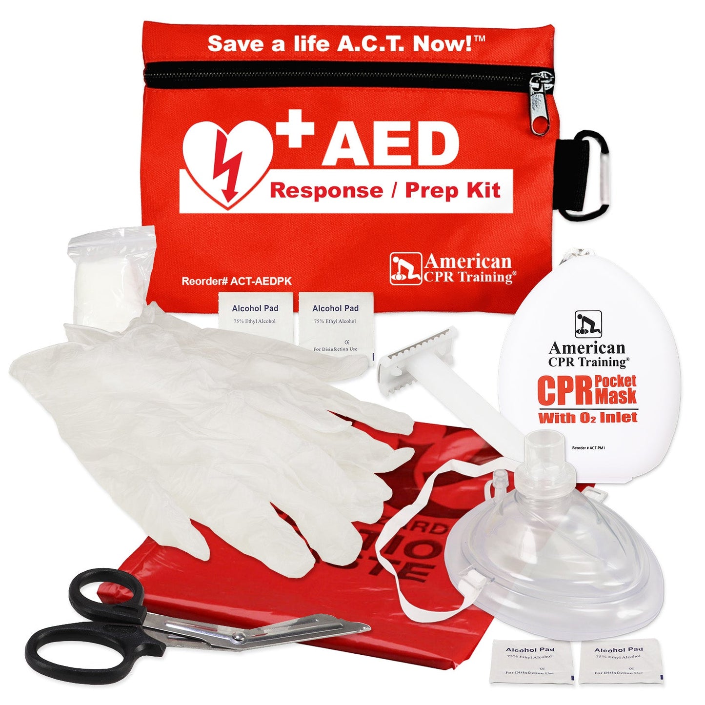 AED Response Prep Kit - Portable Zipper Pouch quakekits.com