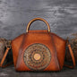 Mandala Embossed Leather Shoulder Bag Country in My Heart