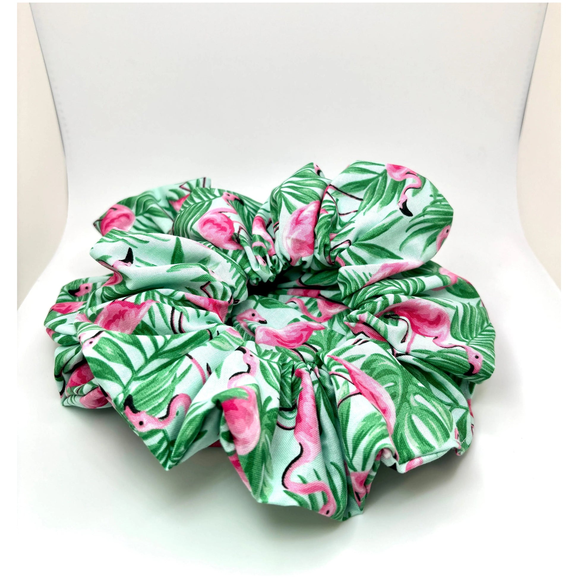 Palm Leaf Flamingos Summer Scrunchie Enchanted Scrunch