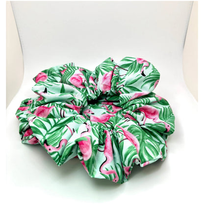 Palm Leaf Flamingos Summer Scrunchie Enchanted Scrunch