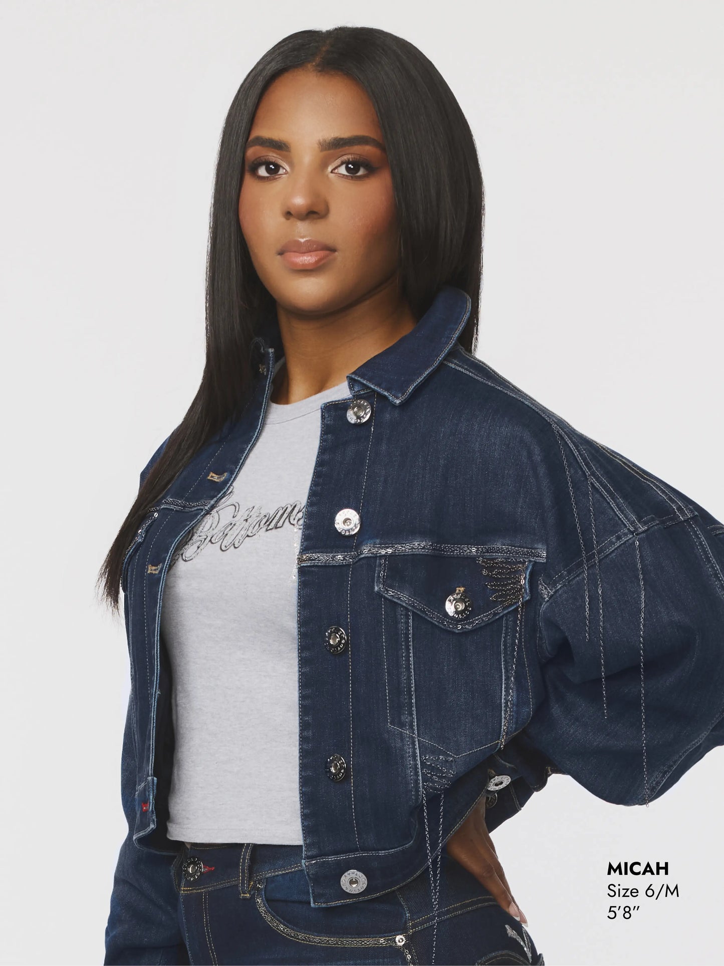 Denim Chain Link Jacket Apple Bottom Jeans