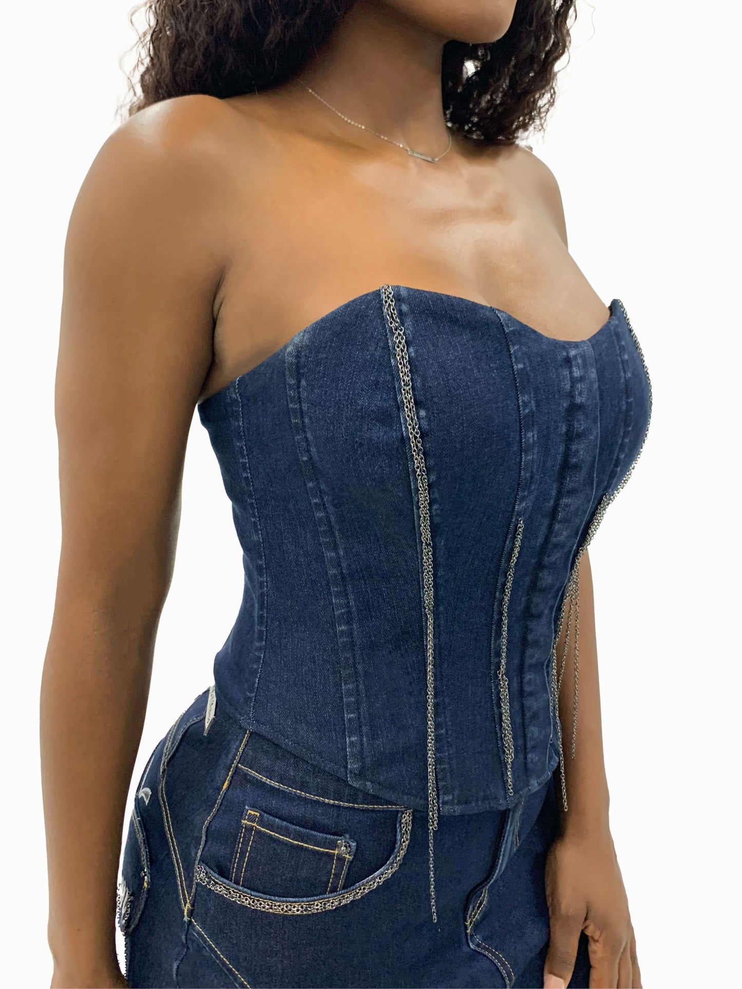 Chain Link Bustier Apple Bottom Jeans