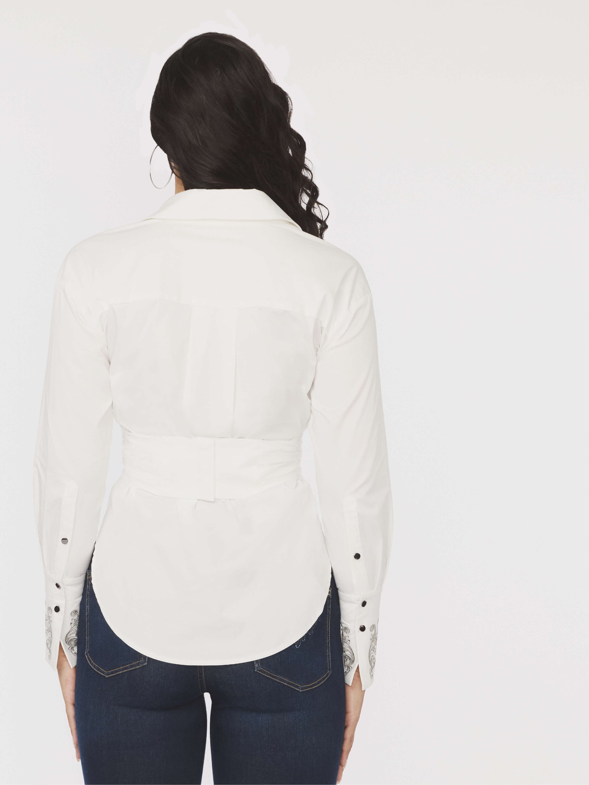 Twist Woven Shirt - White Apple Bottom Jeans