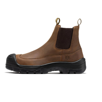 ROCKROOSTER Woodland Brown 6 inch Composite Toe Pull-on Leather Work Boots AK664 Rock Rooster Footwear Inc