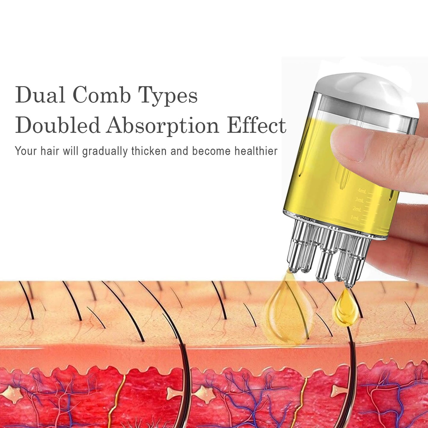 Portable Hair Oil Scalp Applicator Comb Brush Hair Root Treatment for Men and Women DailySale