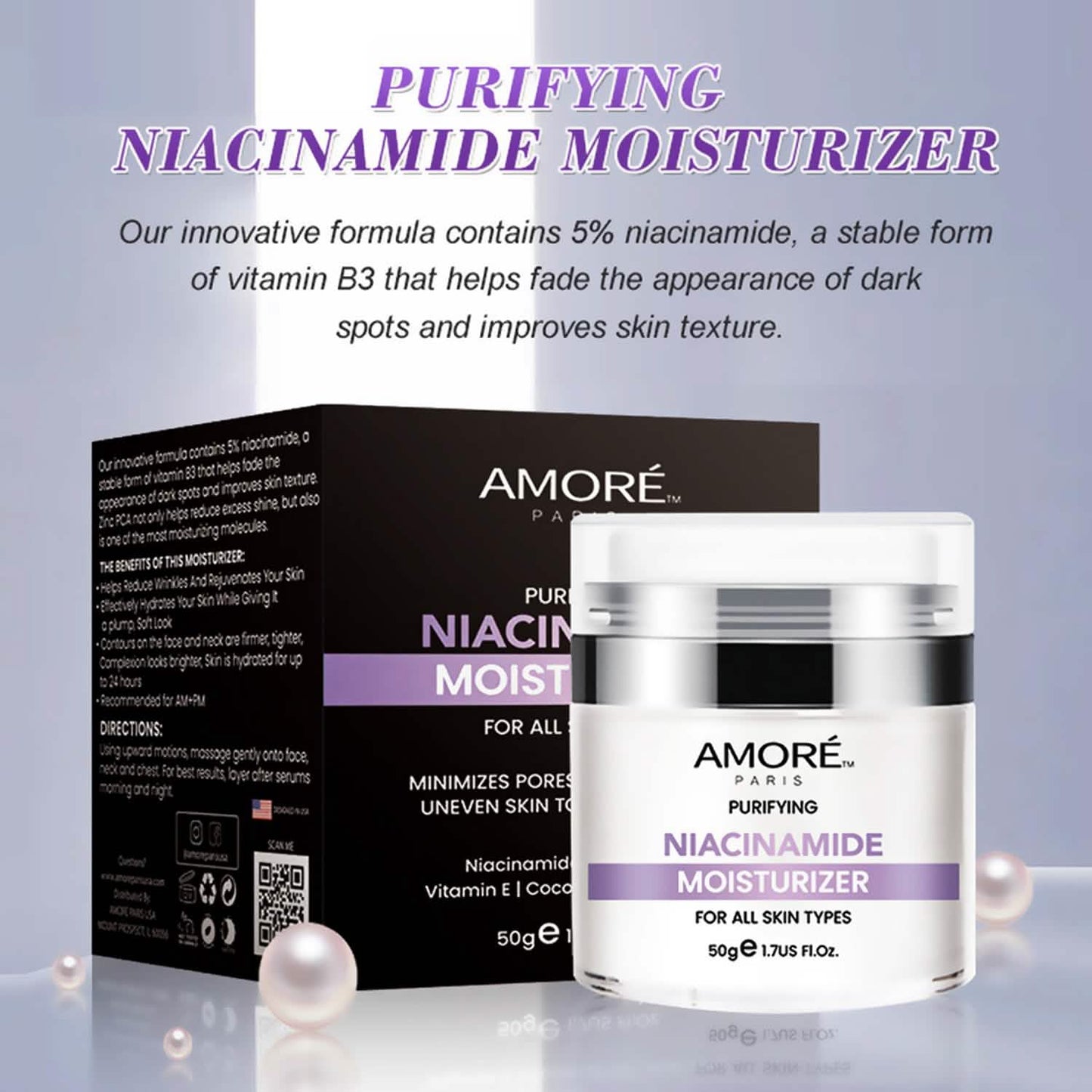 Niacinamide Facial Moisturizer Day Cream, Daily Anti-Aging, Anti-Wrinkle Face Cream, B3 Vitamin Formula, Aloe Facial, Coconut Oil, Vitamin E DailySale