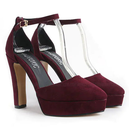 New Korean Style Pointed Toe Chunky Heels for Women