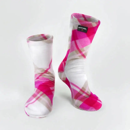 Polar Feet Fleece Socks - Pink Argyle Polar Feet® LLC