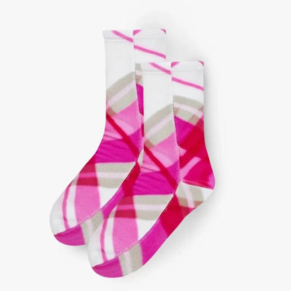 Polar Feet Fleece Socks - Pink Argyle Polar Feet® LLC