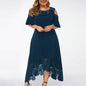 Trendy Plus-Size Gradient Lace Shoulder Dress for Women