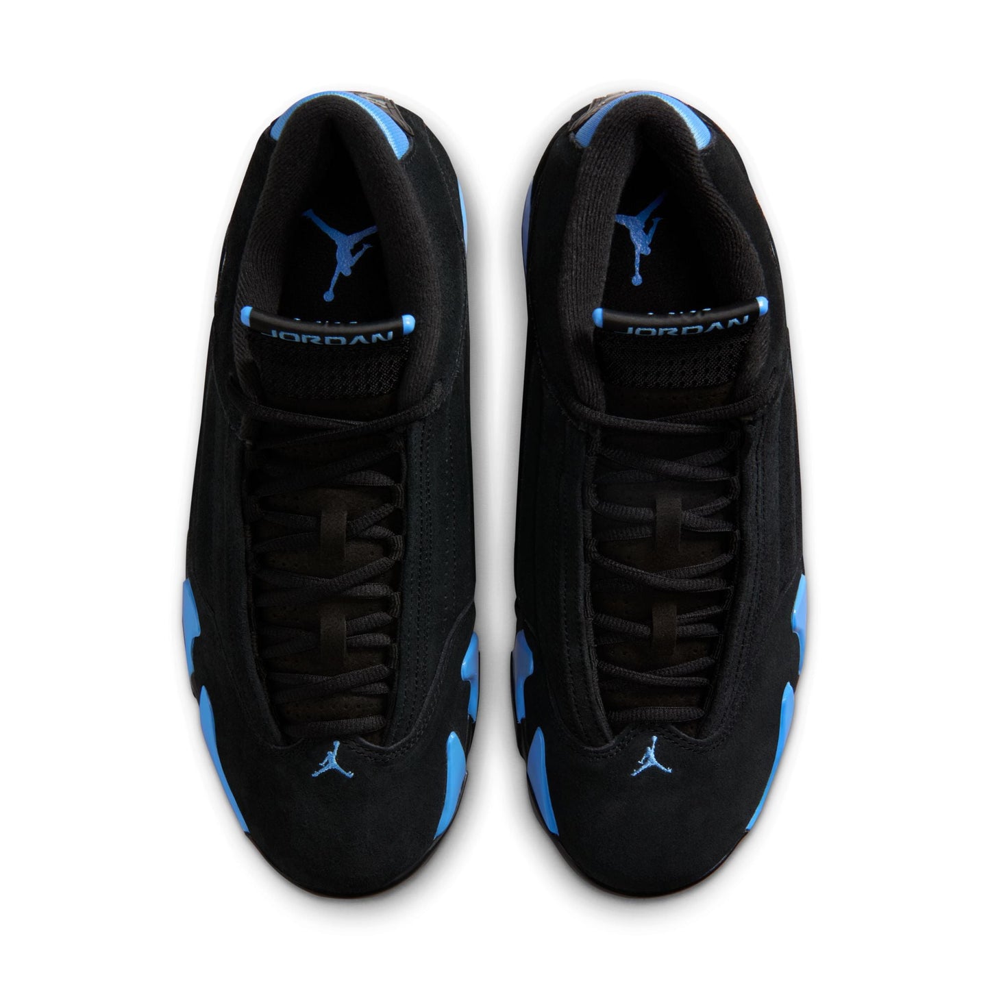 Air Jordan Mens 14 Retro - Black/University Blue Denim Exchange