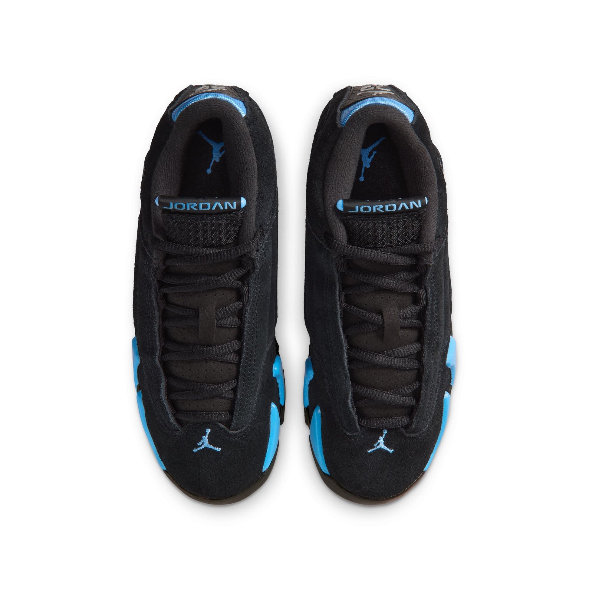 Air Jordan Big Kids 14 Retro - Black/University Blue Denim Exchange