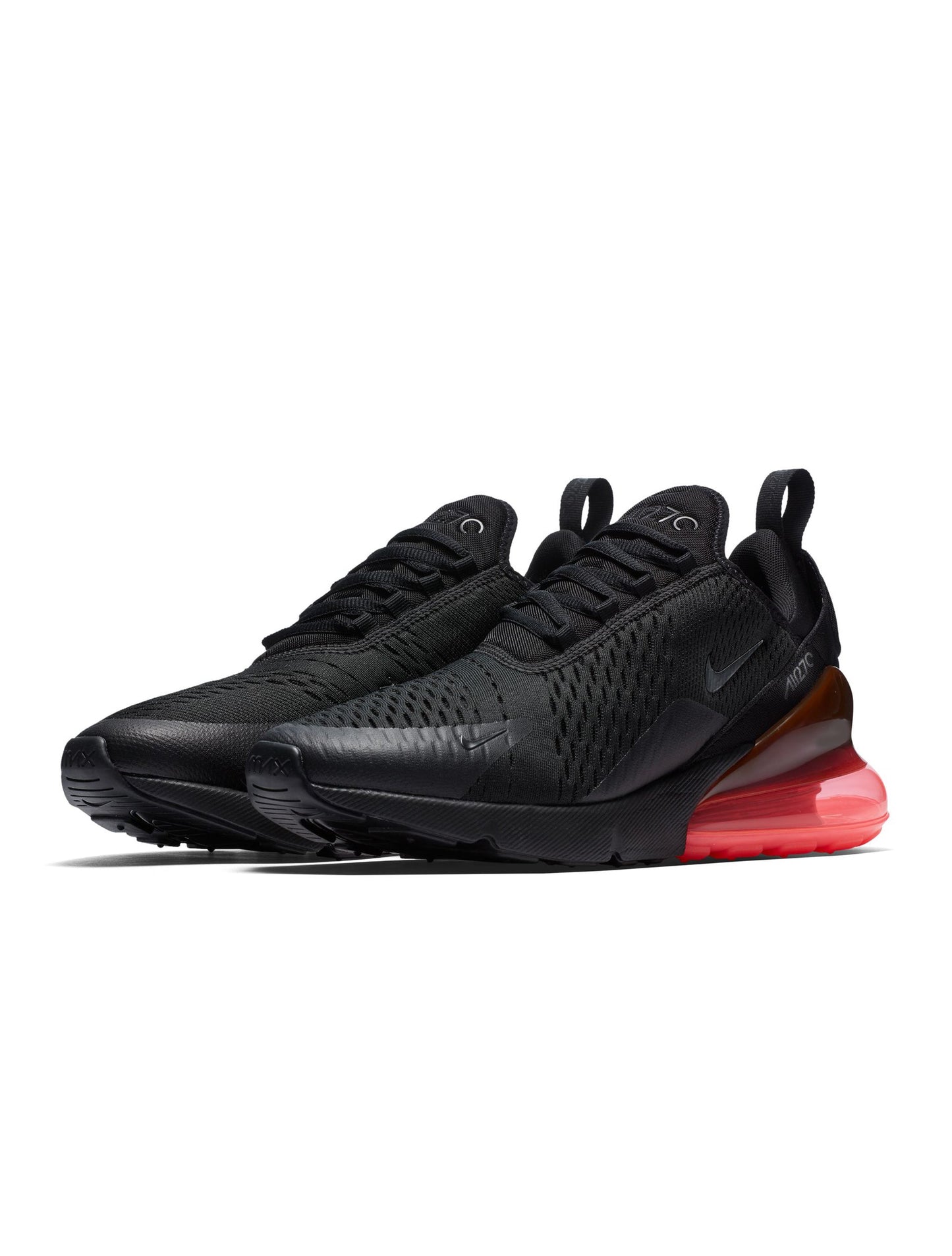 Nike Mens Air Max 270 Black/Black-Hot Punch Denim Exchange