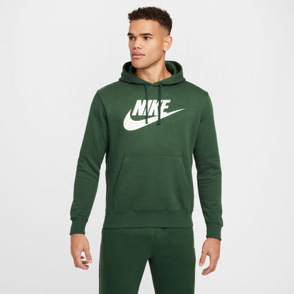 Nike Mens Sportswear Graphic Pullover Hoodie- Fir/White Denim Exchange