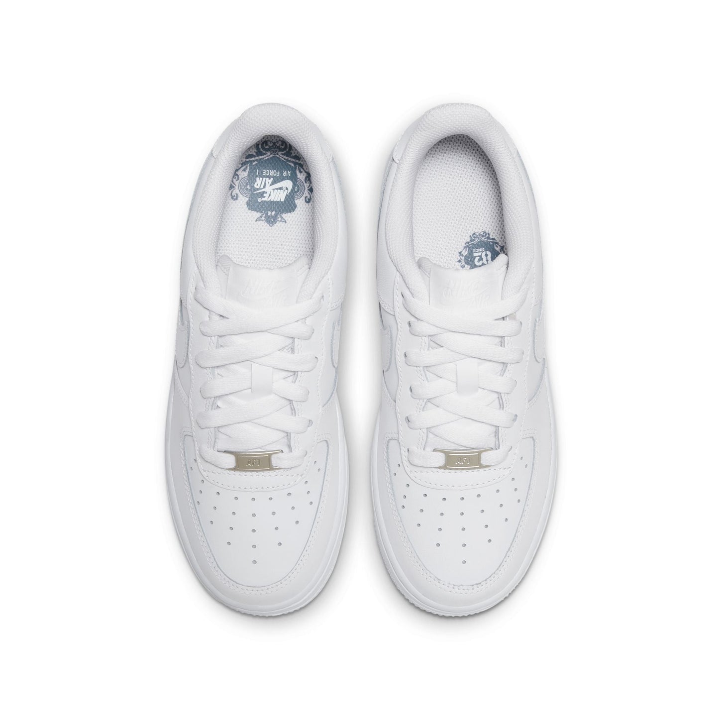 Nike Big Kids Air Force 1 LE – Triple White Denim Exchange