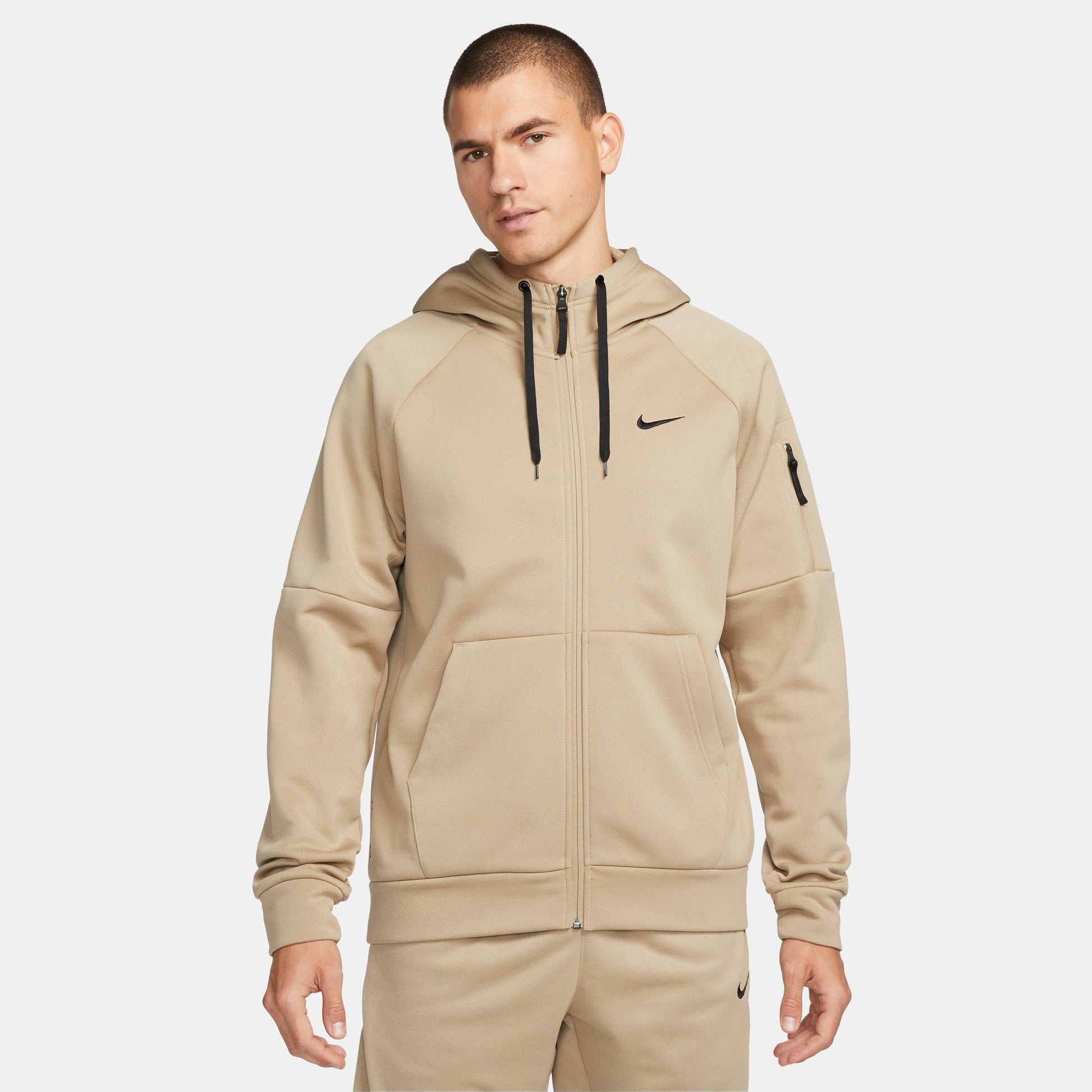Nike Mens Therma Full Zip Fitness Top - Khaki Denim Exchange