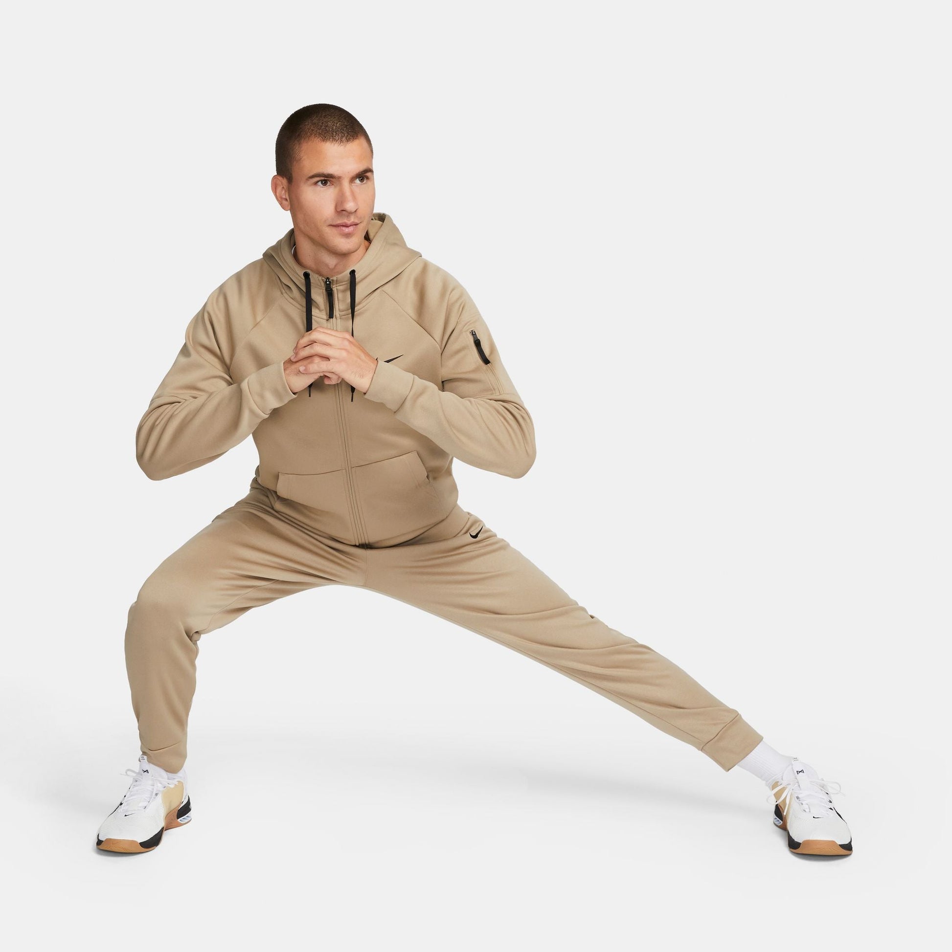 Nike Mens Therma Full Zip Fitness Top - Khaki Denim Exchange