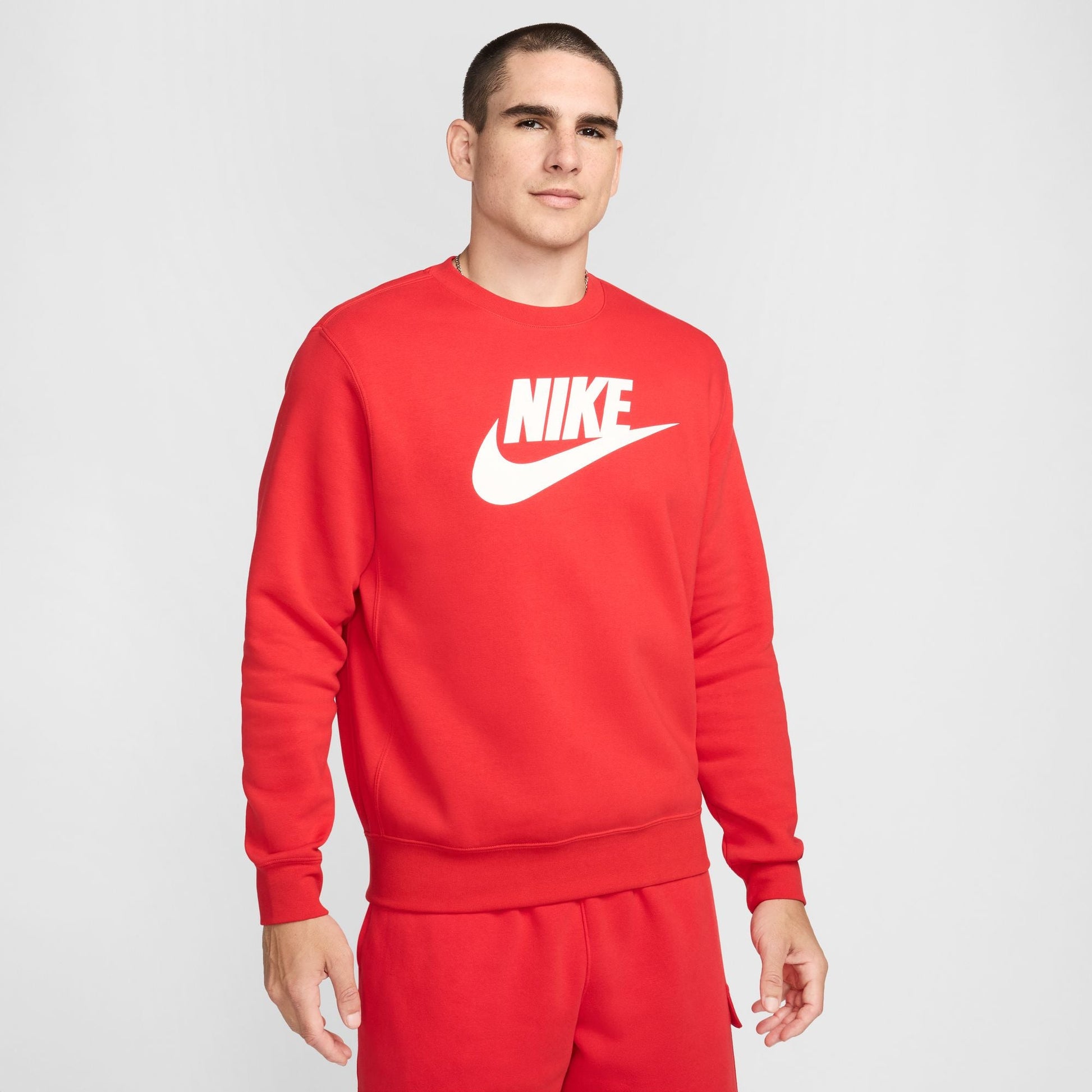 Nike Mens Sportswear Club Fleece Crewneck - University Red Denim Exchange