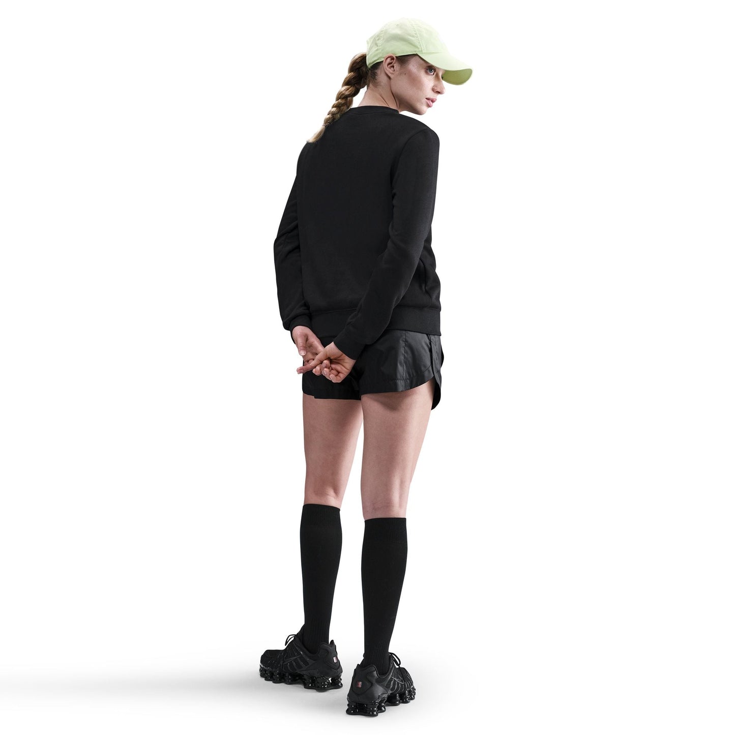 Nike Womens Club Fleece Crewneck - Black/White Denim Exchange