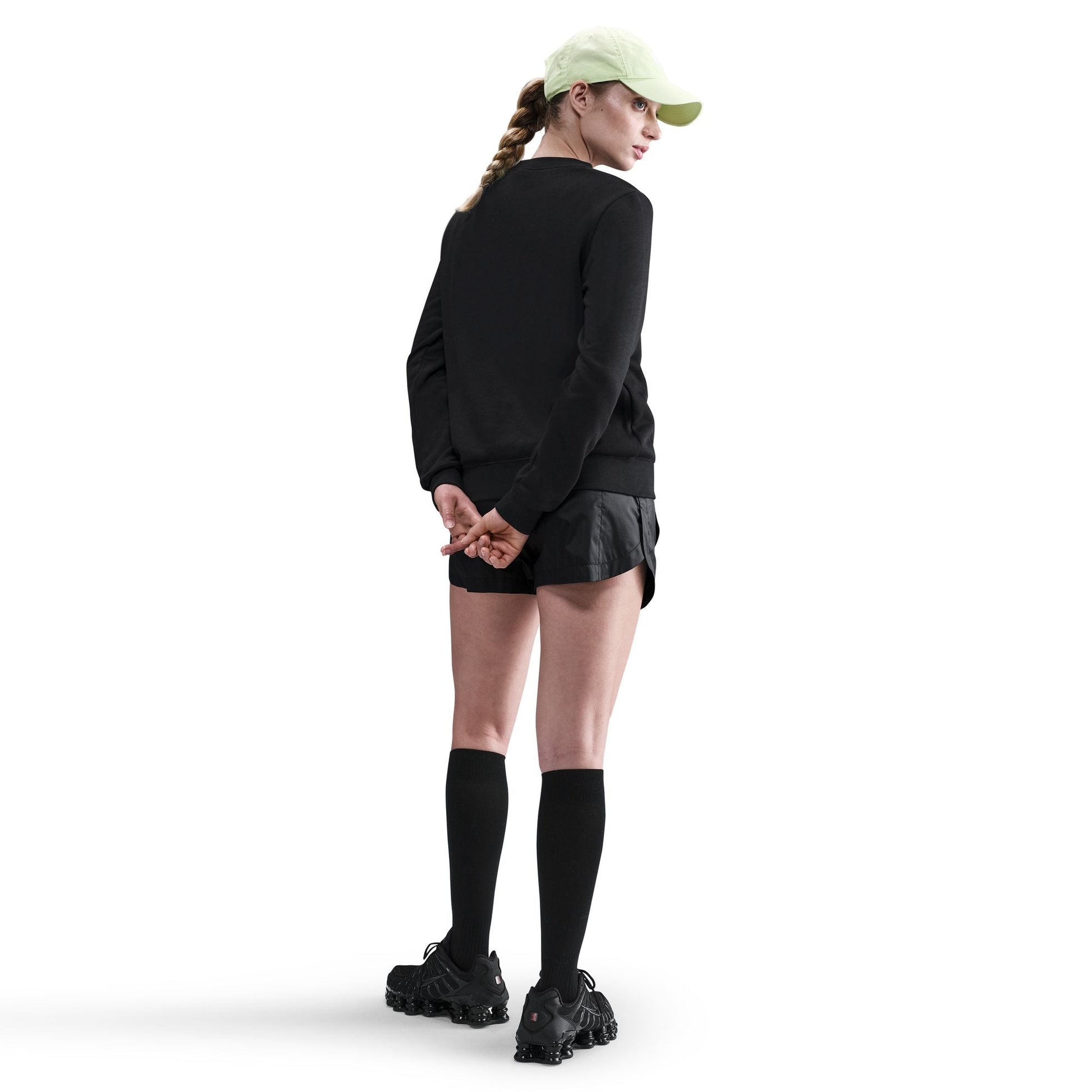 Nike Womens Club Fleece Crewneck - Black/White Denim Exchange