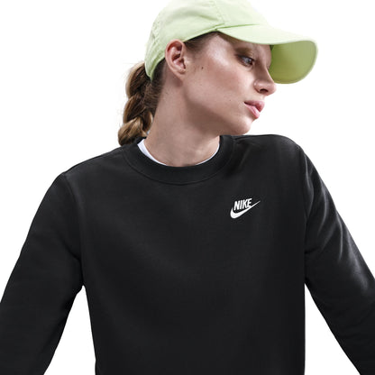 Nike Womens Club Fleece Crewneck - Black/White Denim Exchange
