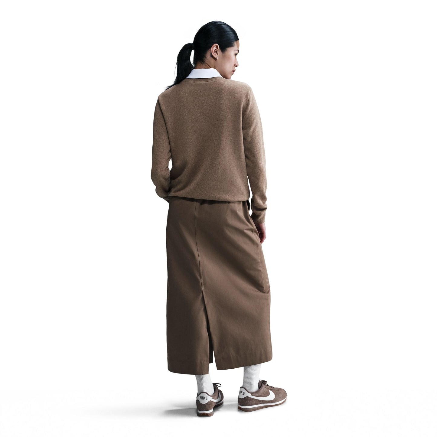 Nike Women's Sportswear Club Fleece Crewneck - Mink Brown Denim Exchange