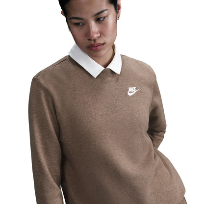 Nike Women's Sportswear Club Fleece Crewneck - Mink Brown Denim Exchange