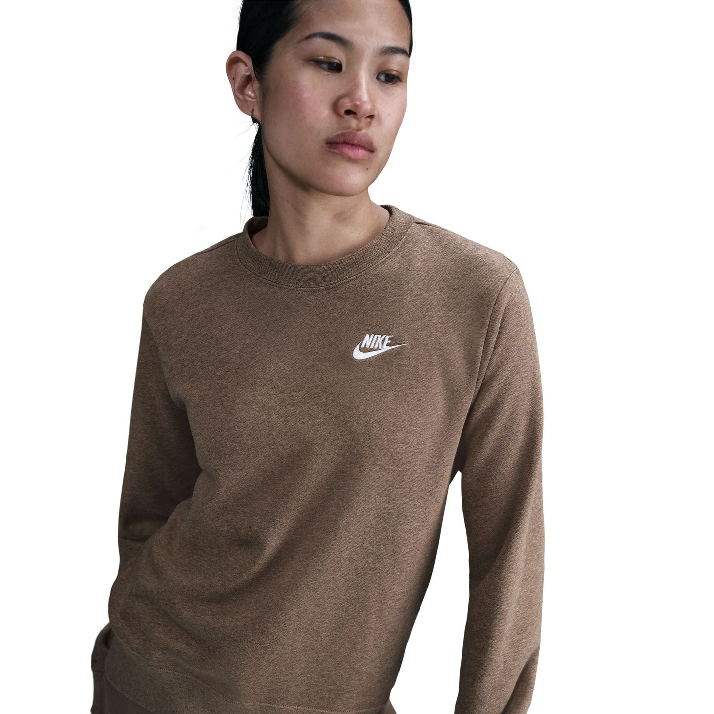 Nike Women's Sportswear Club Fleece Crewneck - Mink Brown Denim Exchange