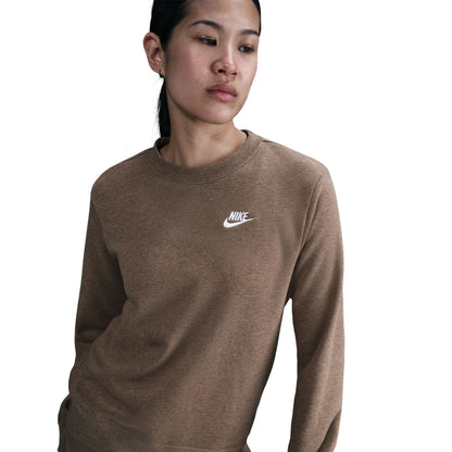 Nike Women's Sportswear Club Fleece Crewneck - Mink Brown Denim Exchange