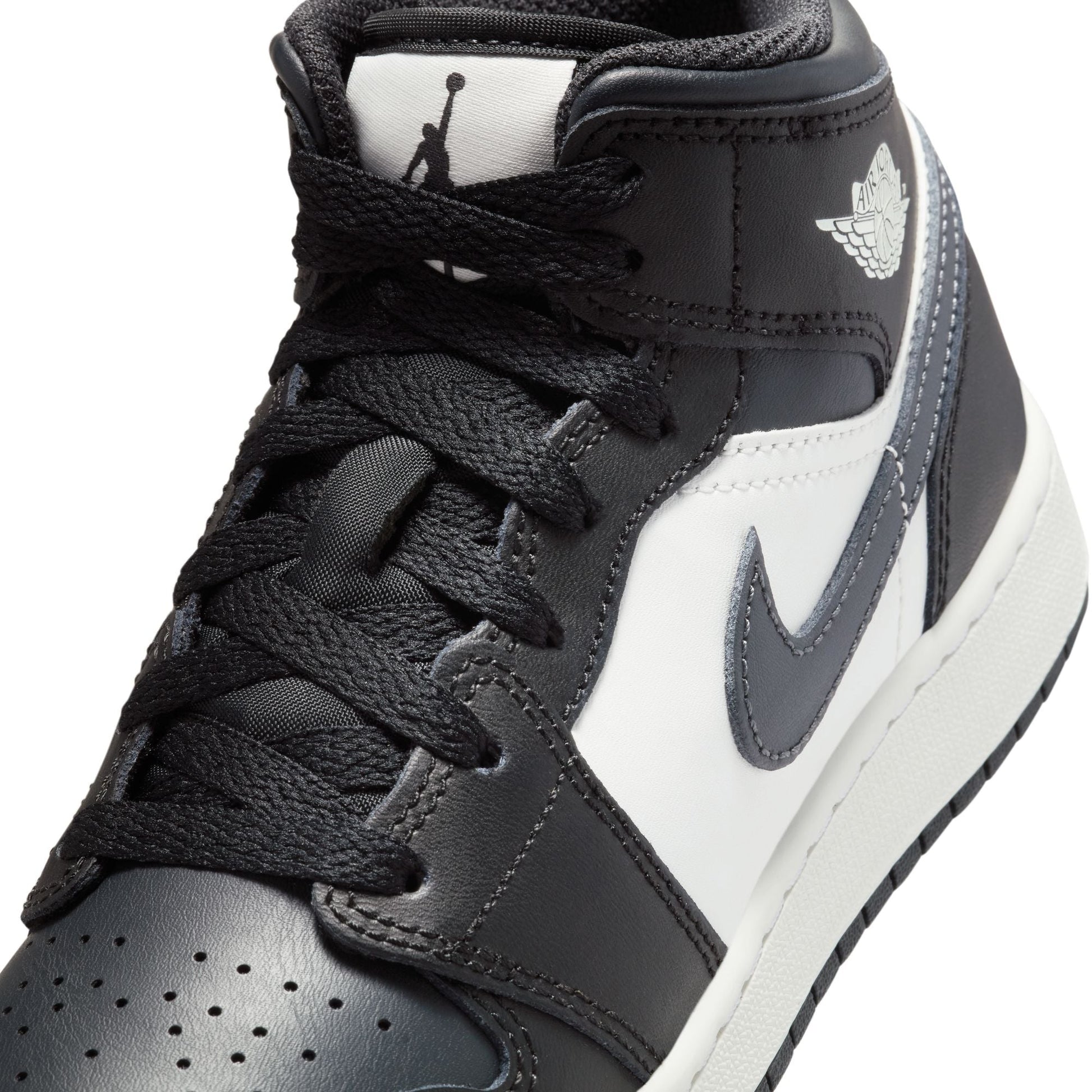 Air Jordan Big Kids 1 Mid - Black Off Noir Denim Exchange