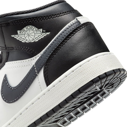 Air Jordan Big Kids 1 Mid - Black Off Noir Denim Exchange