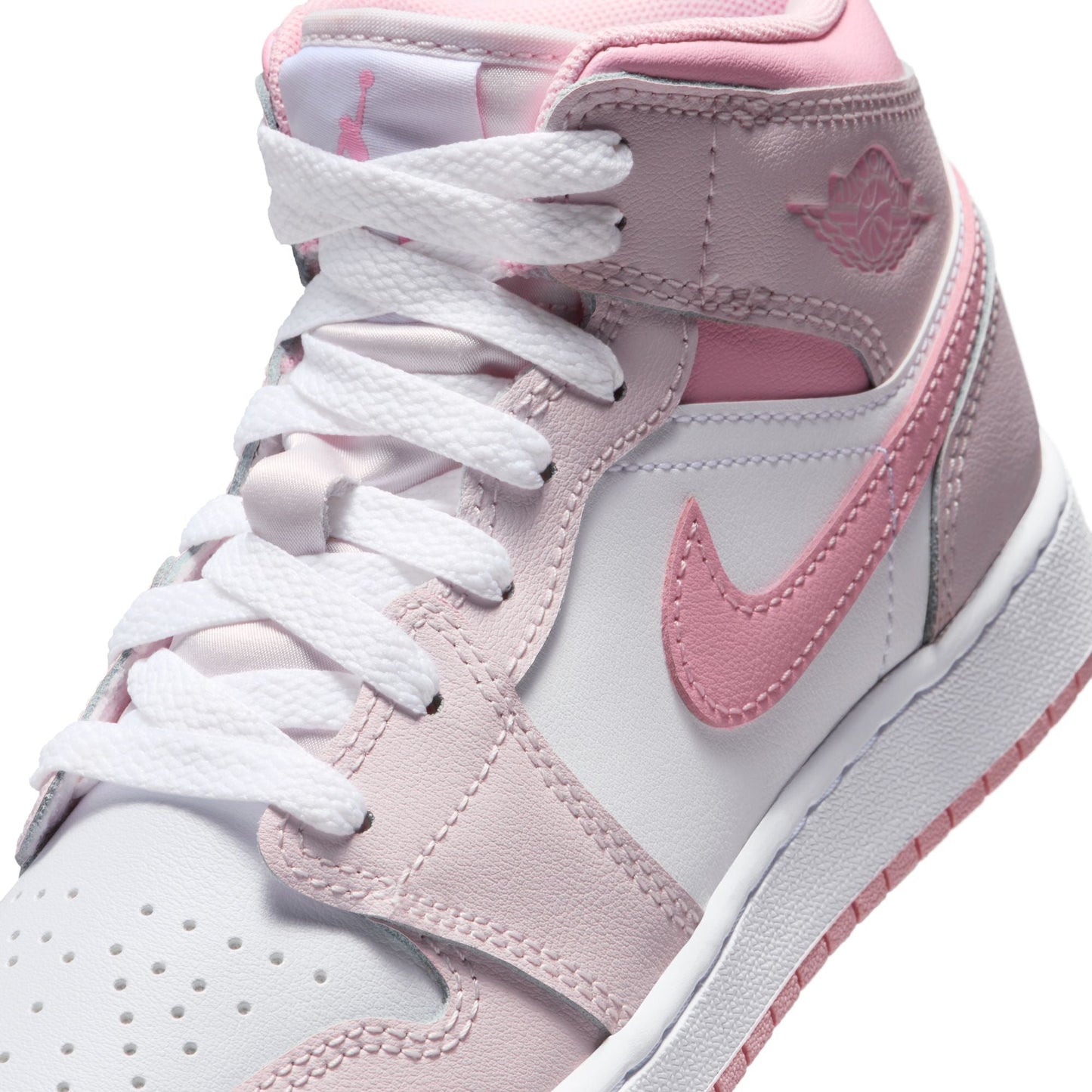 Air Jordan Big Kids 1 Mid - Pearl Pink Denim Exchange