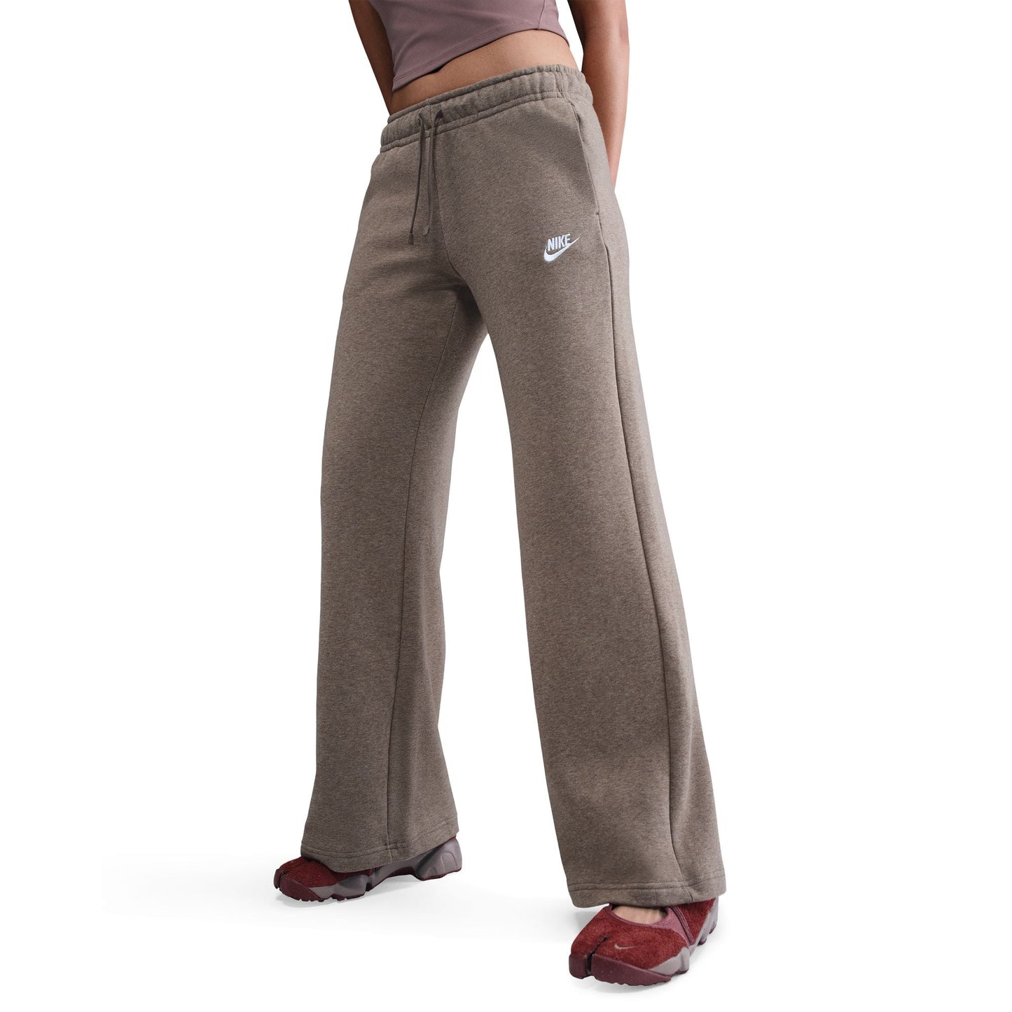 Nike Women's Mid-Rise Wide-Leg Sweatpants - Mink Brown Denim Exchange